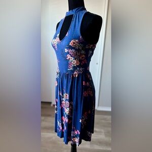 No Boundaries Blue Floral Dress